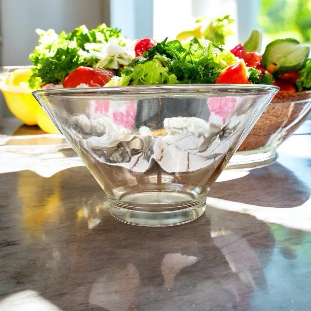 Vintage Flared Side Chic Transparent Glass Bowl